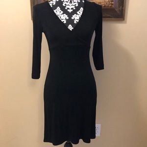 BCBG Paris Vintage cross front style empire waist stretchy long sleeve dress